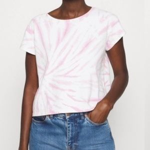 Madewell Lavender Tie-Dye Cap Sleeve Boxy Tee